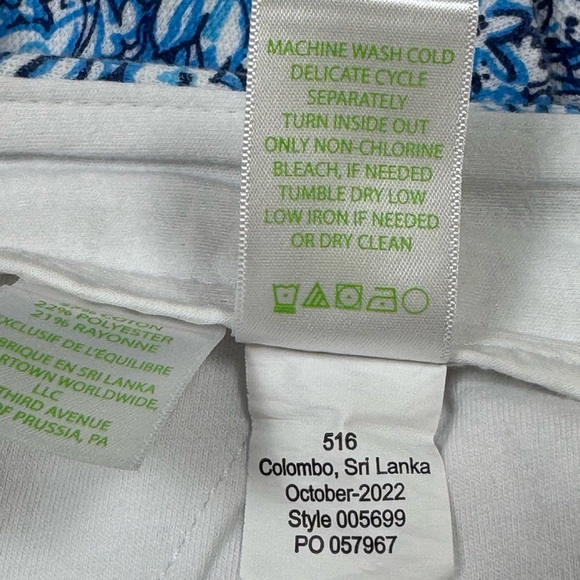 Lilly Pulitzer Callahan Knit Shorts Stretch Cumulus Blue Blooming Together - Picture 7 of 8